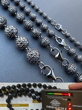 Black Moissanite Ball Chain - Black Rhodium Over 925 Silver - Shambala Necklace