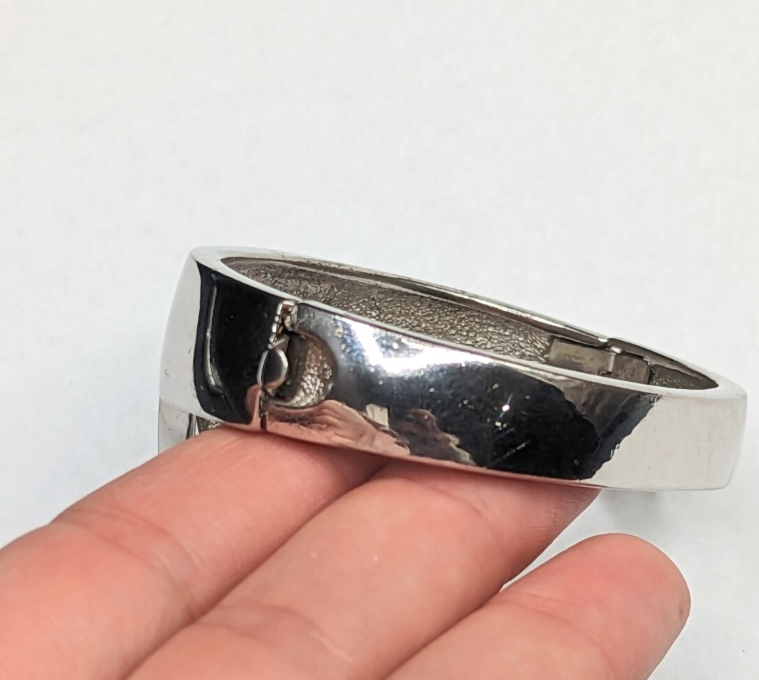 Vintage Givenchy Dated 1976 Silver Tone Spiral Tr… - image 5