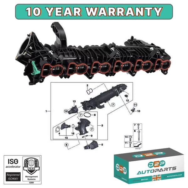 AnsaugkrüMmer 7811909 FüR BMW 6Er F12 F13 F06, 7Er F01 F02 F03 F04-image