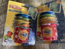 x2 Nuby, Splish Splash, Stacking Cups, Bathtime Fun, 5 cups/each pack