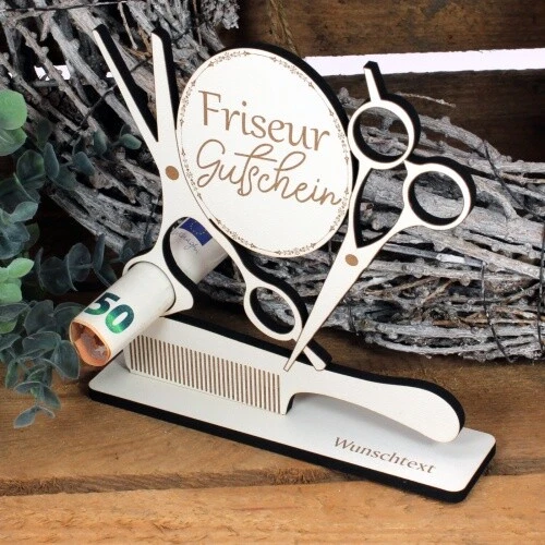 Geldgeschenk Friseur Friseurgutschein - inkl. Wunschtext - Schild für Geld Gutsc - Bild 2 von 4