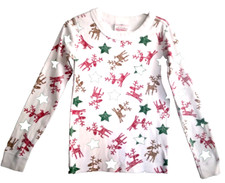 Hanna Andersson PJ to Holiday print on white 8y, 100 Organic Cotton