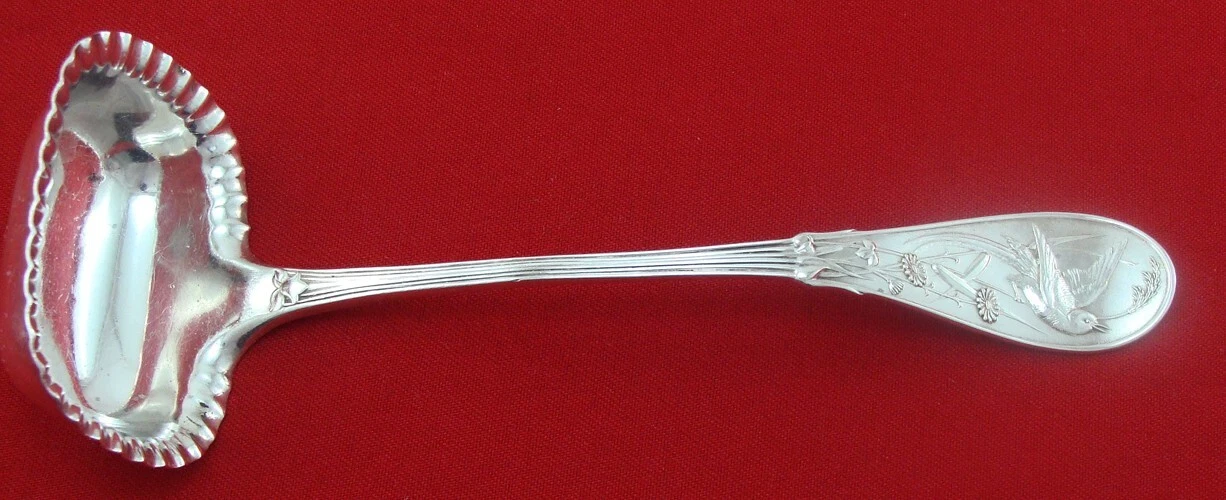 JAPANESE BY Tiffany & Co. Sterling GRAVY LADLE Rectangular Crimped Rim Bowl, 7"