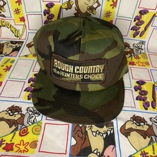 Vtg Rough Country Chewing Tobacco K BRAND USA MADE Camo Snapback Hat 90s Patch