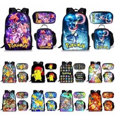 3D Pikachu Backpack Rucksack School Bag Bookbag Lunch Bag Pencil Case Gift UK