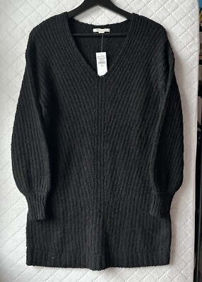 American Eagle Small Black Sweater Dress V-Neck Long Sleeve NWT | eBay American Eagle Small Black Sweater Dress V-Neck Long Sleeve NWT | eBay