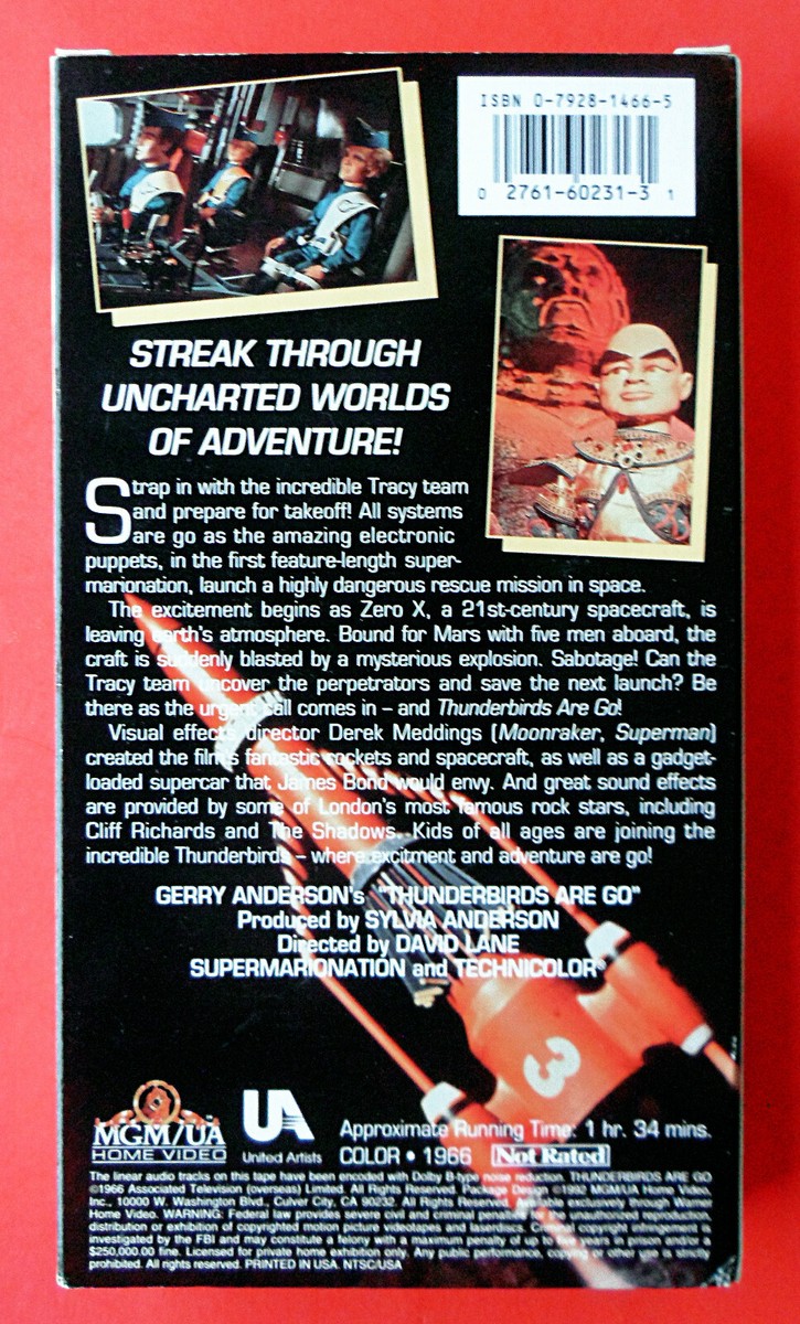Gerry Anderson's Thunderbirds Are Go +3 more VHS LOT