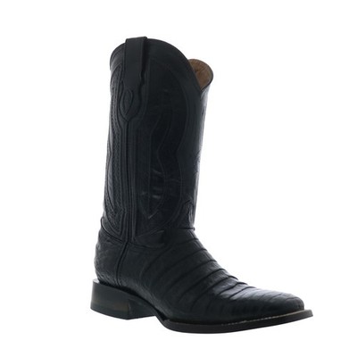 Ferrini Belly Caiman S-Toe Herren Schwarz Leder Stiefel