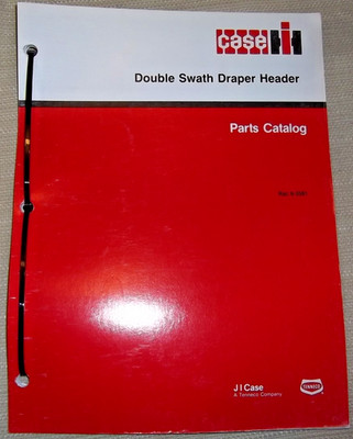 CASE DOUBLE SWATH DRAPER HEADER PARTS MANUAL BOOK CATALOG