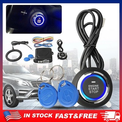 Smart RFID Push Engine Start Button kit & Keyless Starter for Most DC12V Cars US