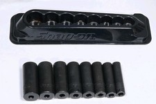 Snap-on 8pc 14 6-point Metric Deep Impact Socket Set 8-15 Mm Magnetic Tray