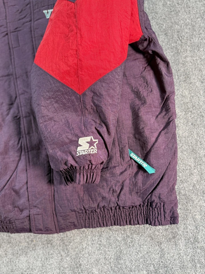 Chaqueta De Colección Detroit Vipers Para Hombres XL Púrpura Teal IHL Hockey Starter Años 90 Foto 4 de 4