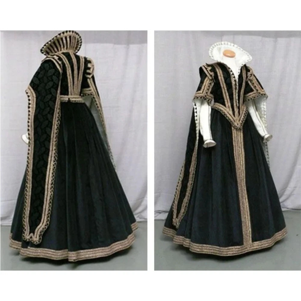 Medieval Vintage Theater Victorian Lady Walking Dress A-line Floor Length