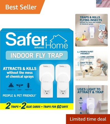 SH502-2SR Child Safe Indoor Fly Trap - 24/7 Gnat Killer with 800 Sq Ft Coverage