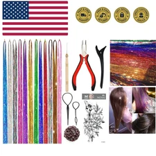 Hair Tinsel Kit, Fairy Tinsel Hair Extensions With Tool 2760 Strands 12 Color...