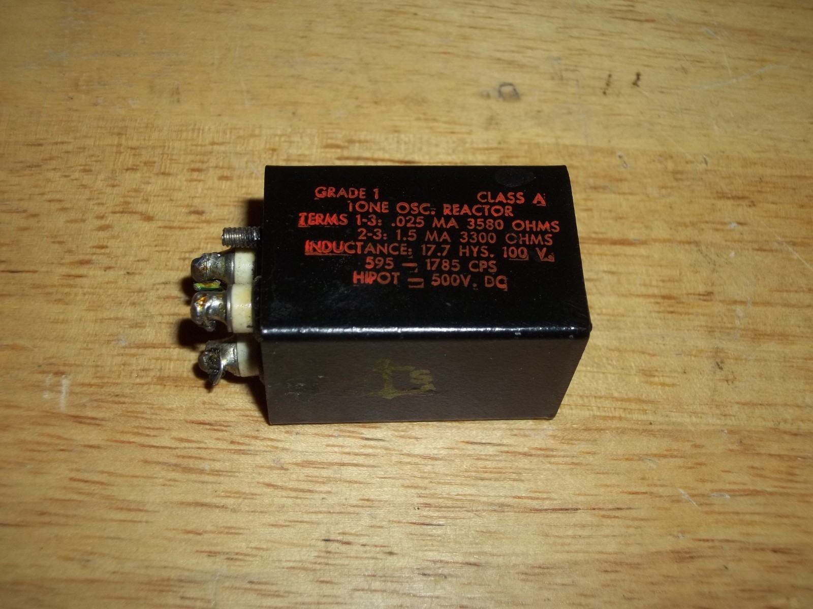 Vintage RCA/USN UTC Tone OSC.Reactor Grade 1-Class A ,UTC Pt.# E-9037A