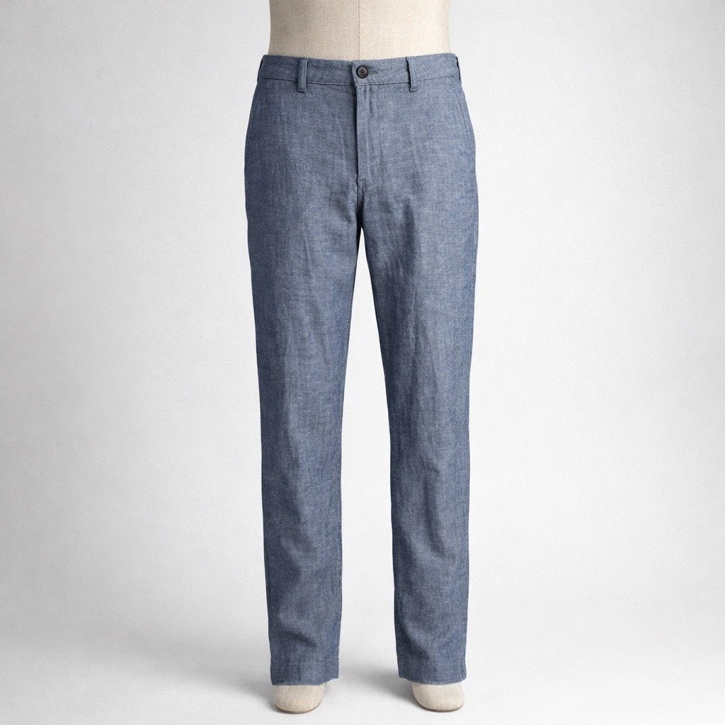 Pantalon Costume Homme Banana Republic – Taille 32x32 – Lin Bleu Clair – Coupe Slim – Neuf Avec étiquette