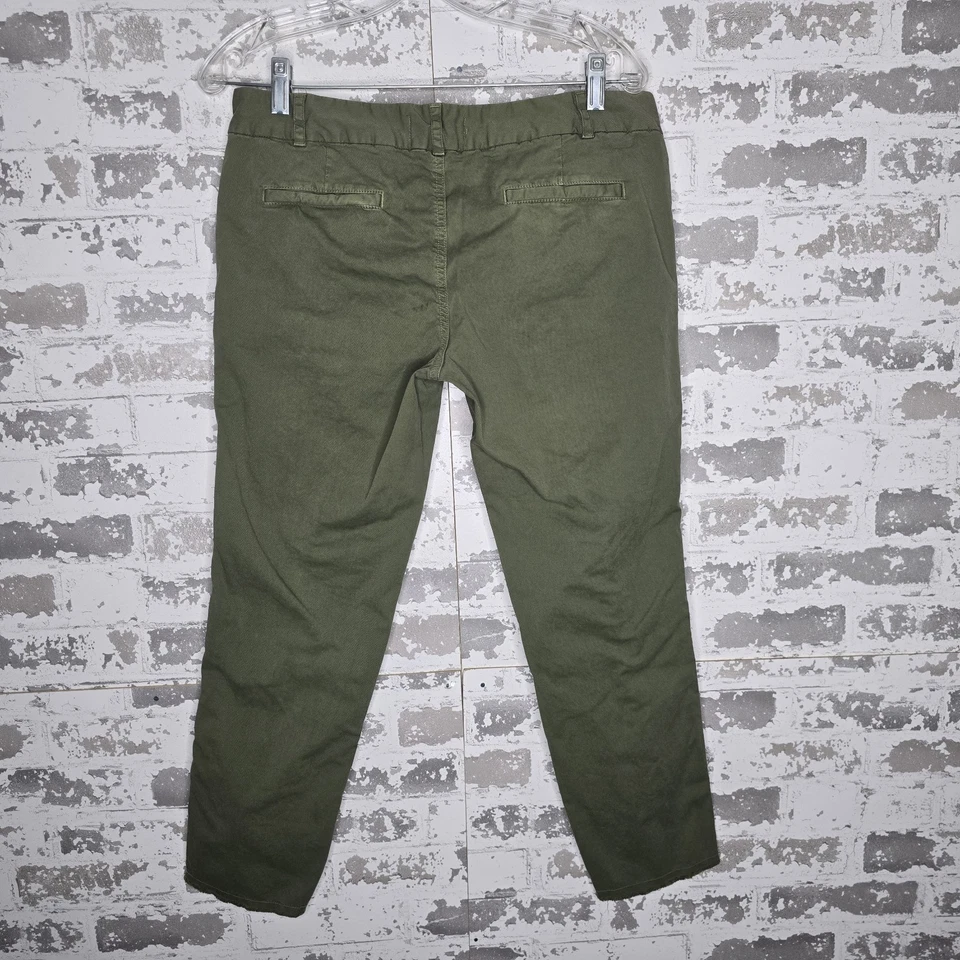 Pantalones Nili Lotan para mujer 6 cuerdas laterales verdes militares algodón elástico tobillo EE. UU. Foto 2 de 4