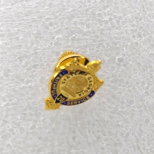 Georgia State Pin Georgia State 20 Years Pin Award 1/20 10K Gold Filled Faithful Service ...