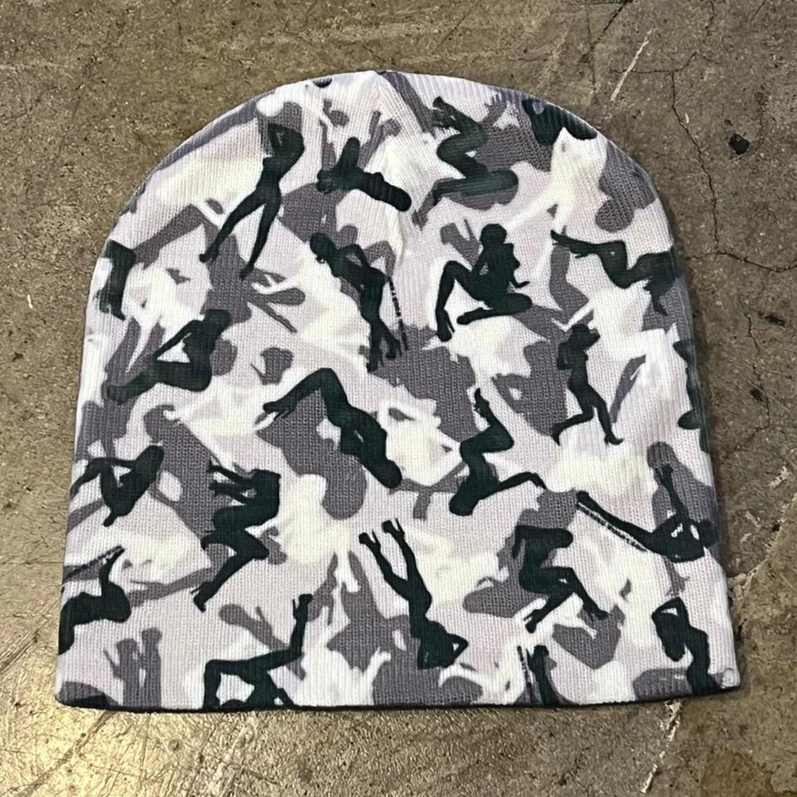 Custom grey camo beanie