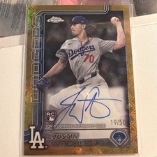 2025 Topps Chrome - Rookie Autographs Justin Wrobleski #RA-JWR (AU