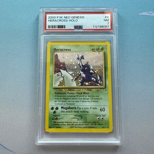 2000 Pokemon Neo Genesis #6 Heracross Holo PSA 7 NM