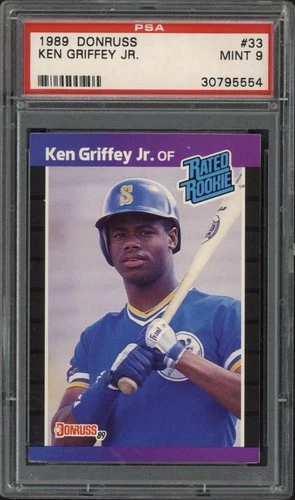 1989 Donruss Ken Griffey Jr. Rookie #33 PSA 9 Mint HOF Mariners Cracked Corner