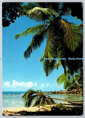 D329652 Seychellen. Strandblick Mahe. Peter Erbe. Eden. Vontobel Druck. Bedruckt i