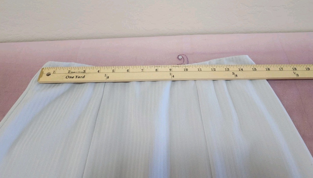 VTG KC Spencer 2pc Suit SET Pleated Skirt & Jacket 10 Medium Lt Gray Pinstriped