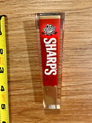 Miller Beer Tap Handle Knob Top Draft Keg Bar Keg Small Acrylic Sharp's Vintage
