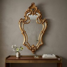 Specchiera Antica Cornice in Legno Intagliato Dorato Italia XX Secolo Originale