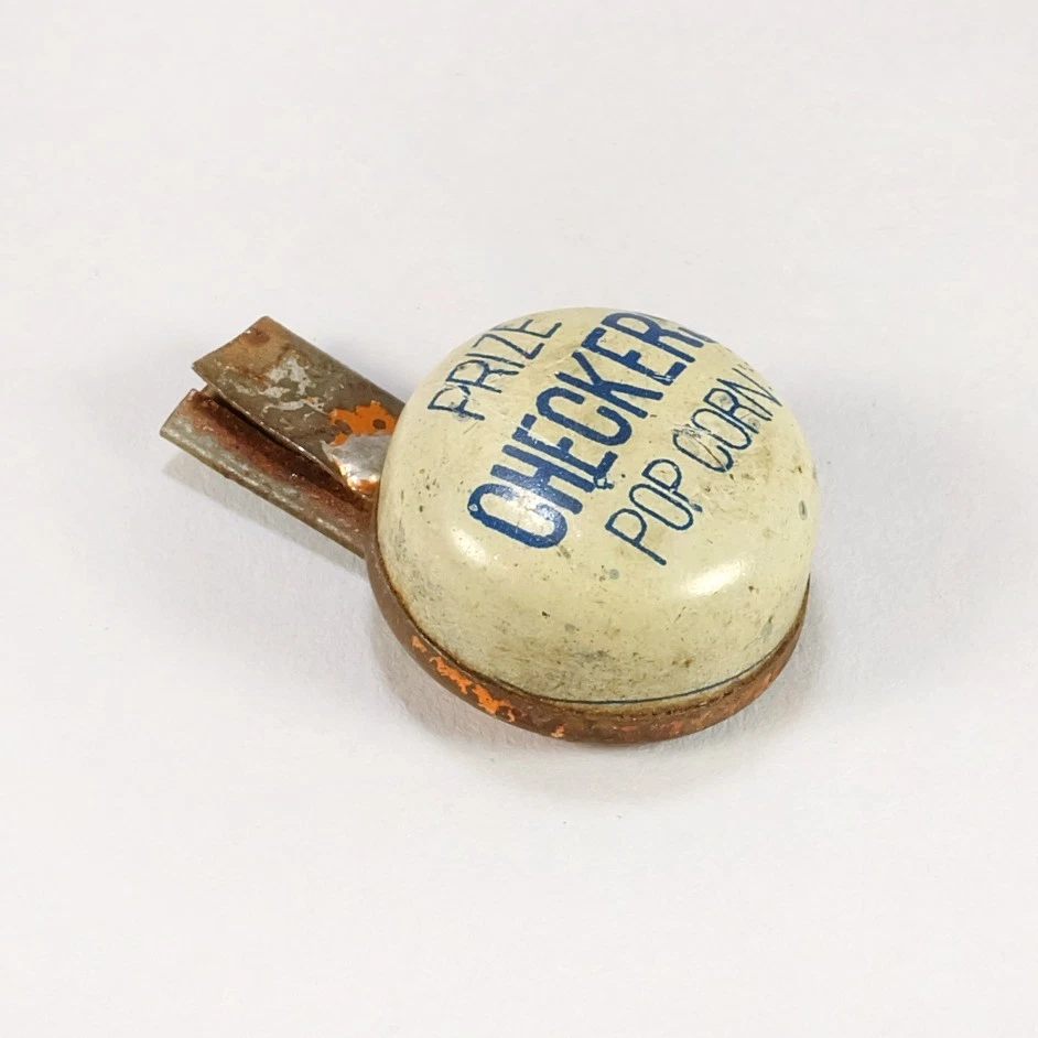 Rare 1920s-30s Checkers Popcorn Confection Tin Antique Toy Prize Whistle - Image 2 of 3
