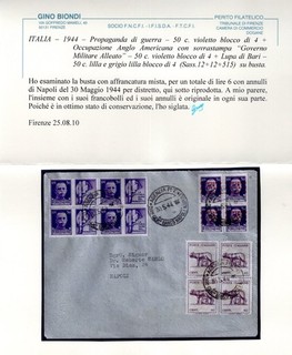 1944 30 MAY RSI LIEUTENANCY OCCUPATION ANGLO AMERICAN GORGEOUS ENVELOPE