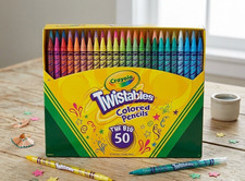 Crayola Twistables Colored Pencils Set 50 Colors No Sharpening School Art Suppli