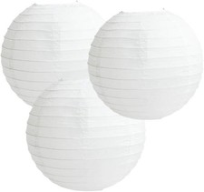 Large White Paper Round Ball Lampshade 30cm 12in Hanging Ceiling Lantern Light