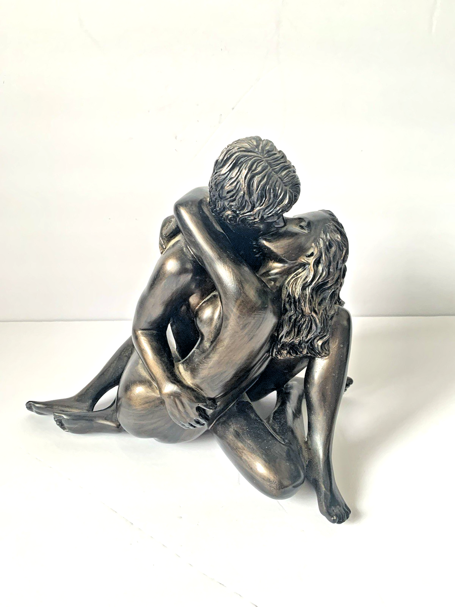 Oliver Tupton Man And Woman Embracing Kiss Collectible Sculpture