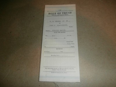 Vintage 1945 Deed B Brooks John Brandenburg Dallas Texas County