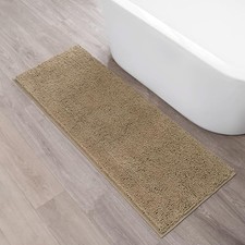Resort Collection Plush Chenille Bathroom Rugs   Non-Slip Backing and Machine
