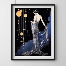 Elegant Art Nouveau Art Deco Poster | Luxurious Vintage Wall Art Print
