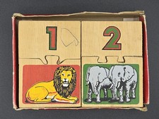 Vintage Childrens Wooden Number Puzzle