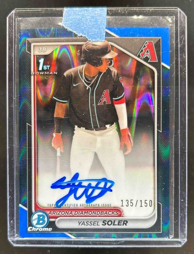 2024 Bowman Chrome Yassel Soler Auto Blue Raywave Refractor 1st #135/150