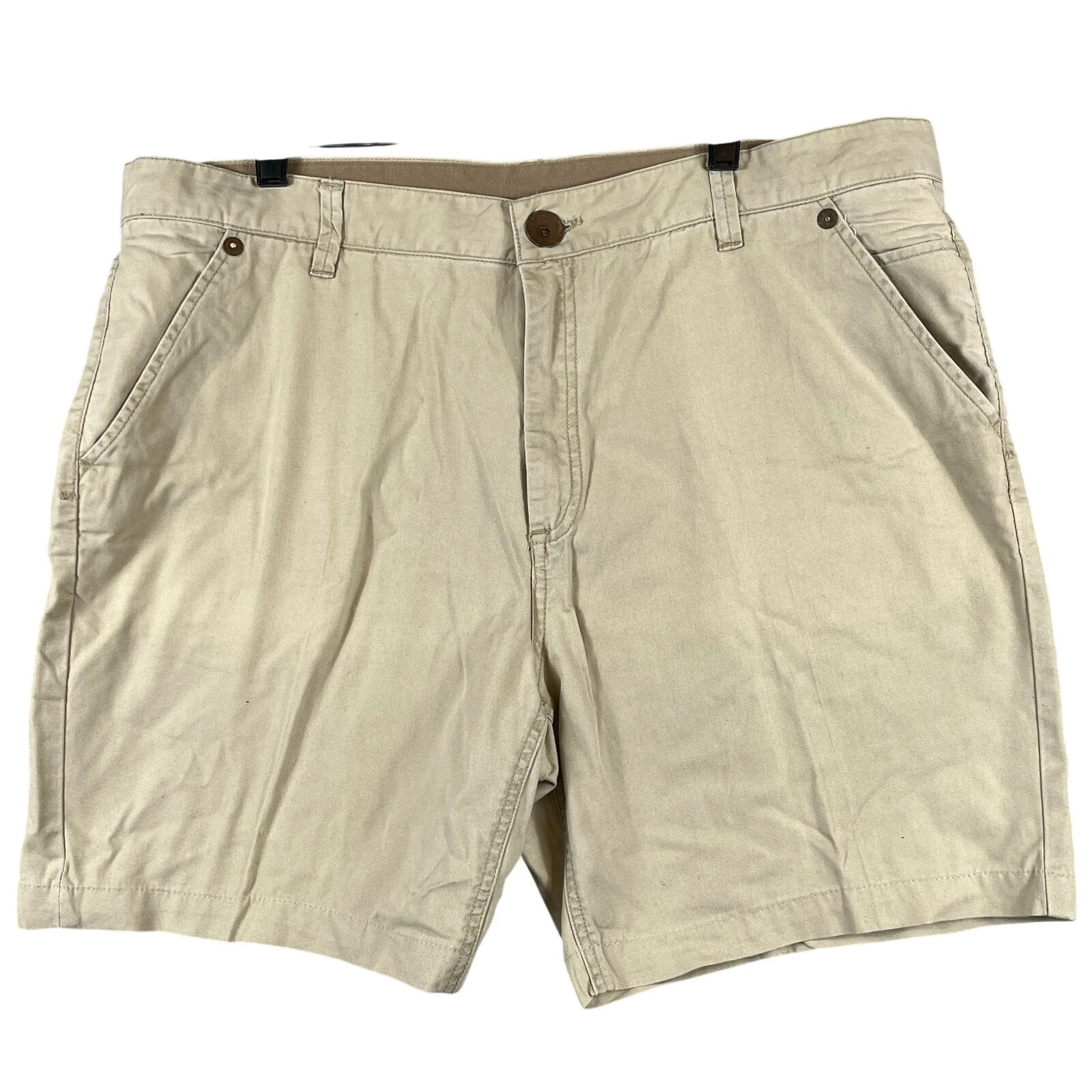 Tommy Bahama Mens 40 Island Soft Flat Front Shorts Light Khaki Resort Coastal