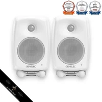 GENELEC G Two White Active Powered Studio Monitor Speaker Pair G2BWM 4 Woofer JP