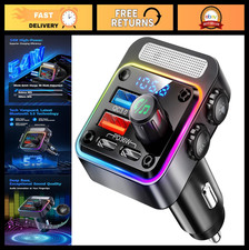 54W Bluetooth Car Charger Adapter, 4-Port Fast Charging, FM Transmitter, Hands-F