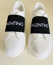 Valentino Mario Valentino White Leather Logo Band Sneakers - Sz 6.5
