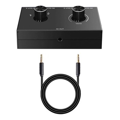 3.5mm Jack Audio Switcher Stereo Bi-Directional  4 in 1 out / 4 in 1 out Black