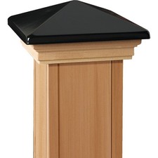 Deckorators 6 In. x 6 In. Plastic Top, Cedar Base Press-On Post Cap 72397 Deckorators 6 In. x 6 In. Plastic Top, Cedar Base Press-On Post Cap 72397 - Image 1