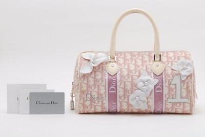 Christian Dior Trotter Handtasche Rosa Baumwolle Canvas