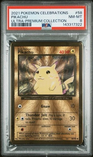 2021 Pokemon Celebrations UPC Pikachu PSA 8 Mint #58 Gold Englisch