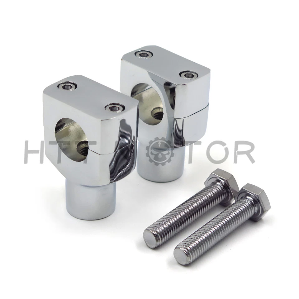 1" Chrome Motorcycle Handlebar Risers for Harley Davidson Sportster Softail US - Image 2 of 4